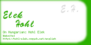 elek hohl business card